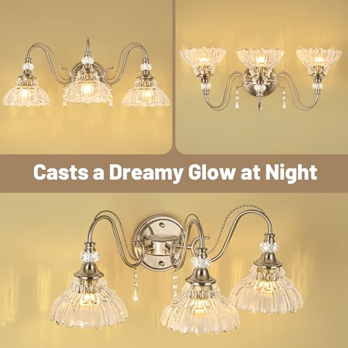Brushed Nickel Bathroom Vanity Light (Nickel / 3-Light)