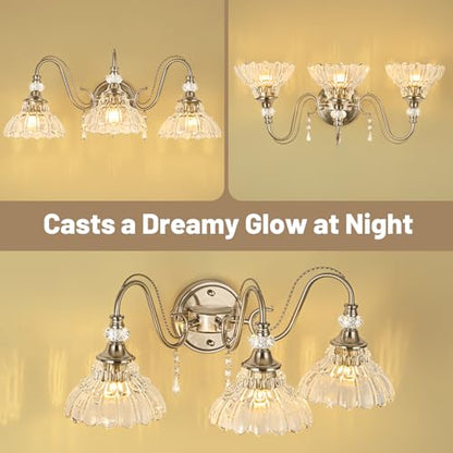Brushed Nickel Bathroom Vanity Light (Nickel / 3-Light)