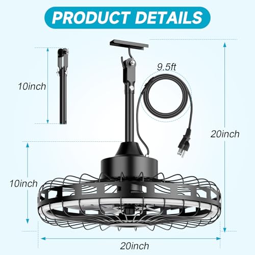 20" IP65 Waterproof Outdoor Ceiling Fan