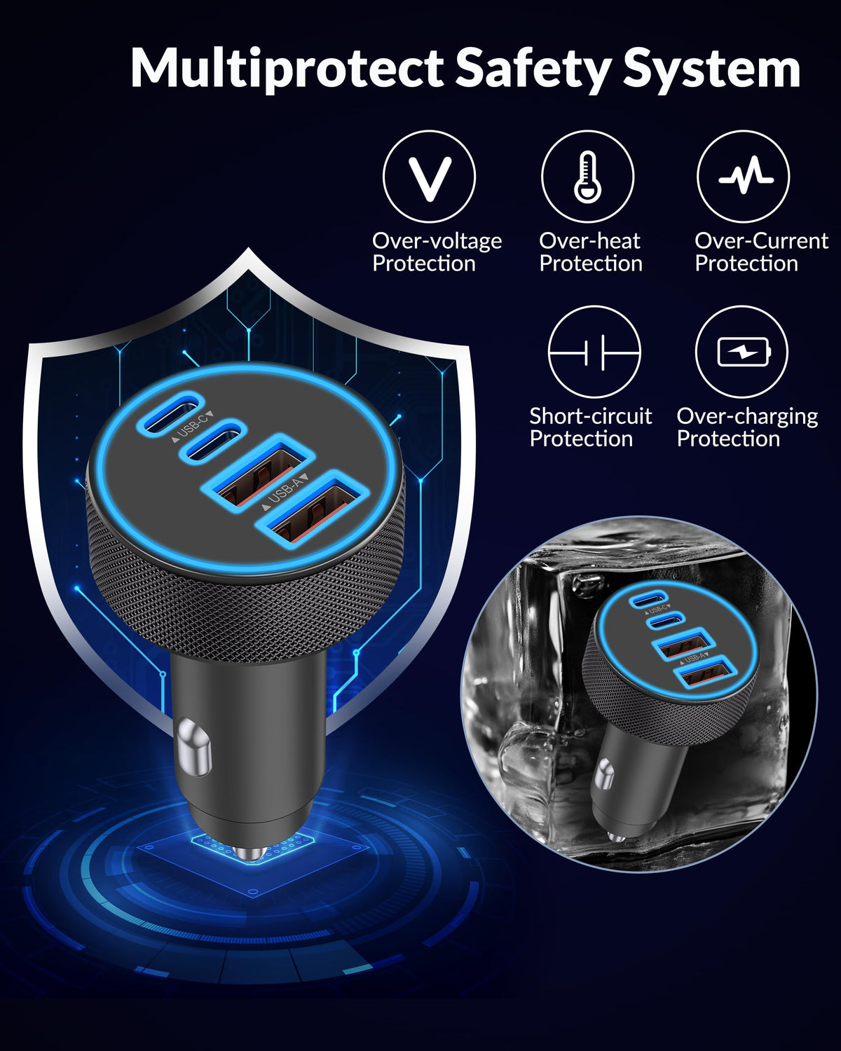 for iPhone 18 17 16 Car Charger Fast Charging (Black)
