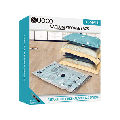 Vacuum Storage Bags for Travel & Home with Pump (8 Small)