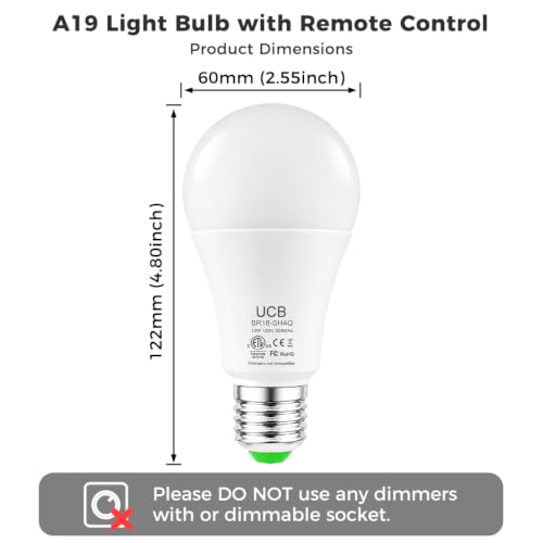 12W Led Light Bulbs with Remote 1200LM
