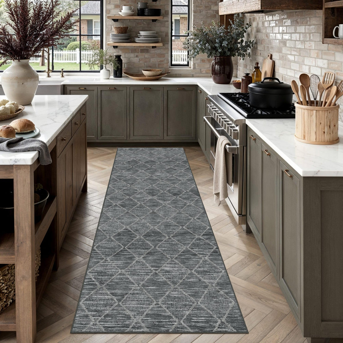 2x8 Runner Rugs Black Washable Hallway Rug (L| Black / 2' x 8' (Runner))
