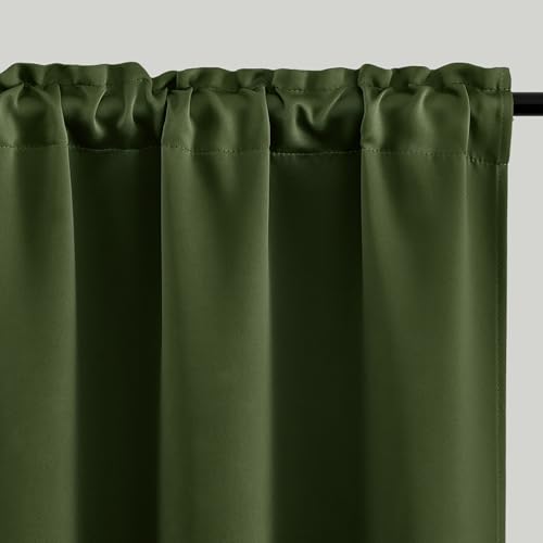 4 Panels Rod Pocket Blackout Window Curtains for Bedroom