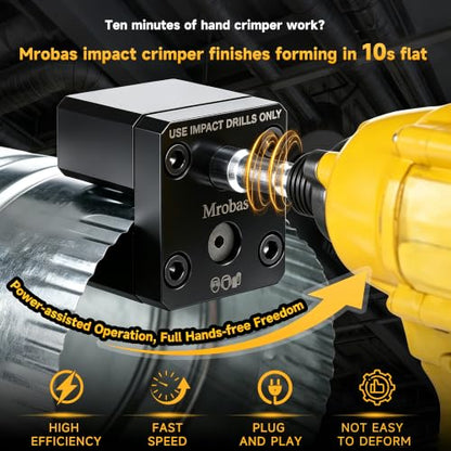 C5A2 Impact Power Assisted Crimper HVAC Duct Crimping Tools Automatic Turbo Crimper Sheet Metal Round Downspout Gutter Crimp Swagging Accessory Suits for 1