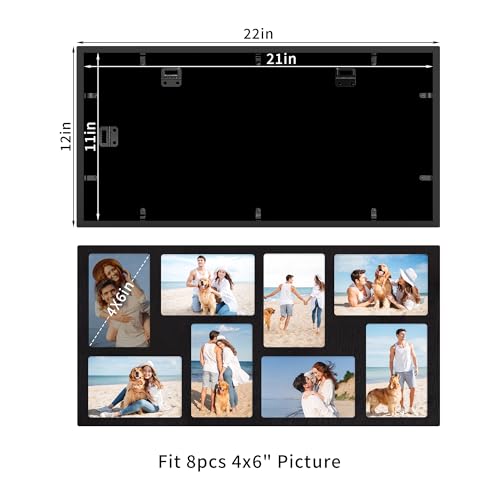 4x6 Picture Frame Collage for Wall Decor (Rustic Black / 11.7x22in (1Pack))
