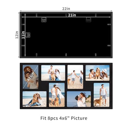 4x6 Picture Frame Collage for Wall Decor (Rustic Black / 11.7x22in (1Pack))