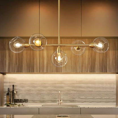 Large Linear Chandeliers for Dining Room Extra Long Linear Chandelier with Open Glass Lampshade Sputnik Goble Glass Chandelier