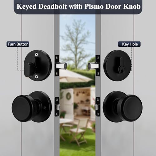 Black Door Knobs Interior with Turn Lock