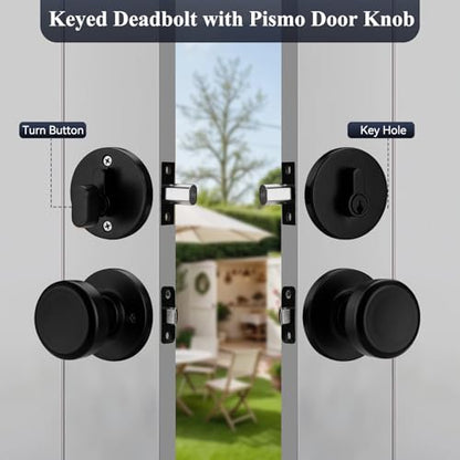 Black Door Knobs Interior with Turn Lock