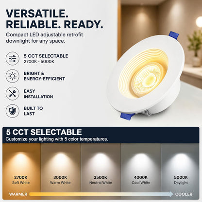 4 Inch LED Eyeball Gimbal Recessed Light (6P-White / 4 Inches Anti-glare)