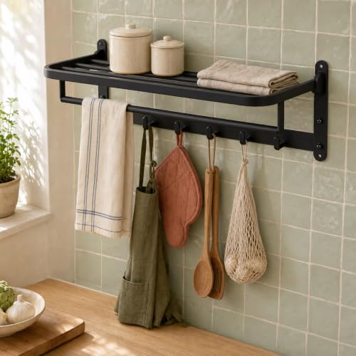 Foldable Towel Rack with Shelf