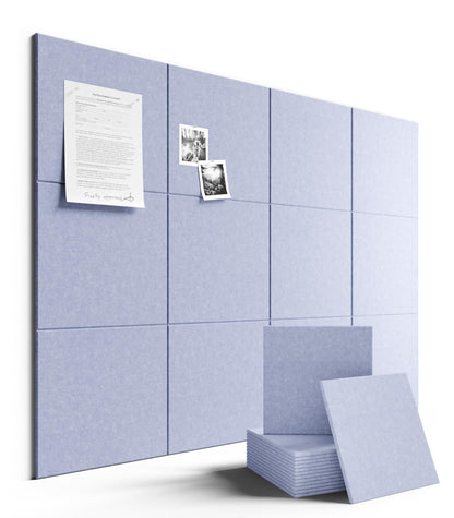 Felt Bulletin Board & Cork Board Alternative 48'' x 36'' (Soft Periwinkle / Solid tile 12-pack)