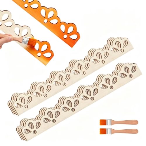 Unfinished Scalloped Decorative Wood Trim Scalloped Edge Decorative Wood Molding Cute DIY Moulding Trim for Home Wall Window Cabinet Shelf Door Frames Decoration