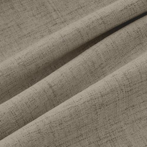 100% Blackout Linen Curtains 2 Panels Set for Bedroom Solid Luxury Decor Thermal Insulation Room Darkening Back Tab Rod Pocket Drapes for Living Room Nursery
