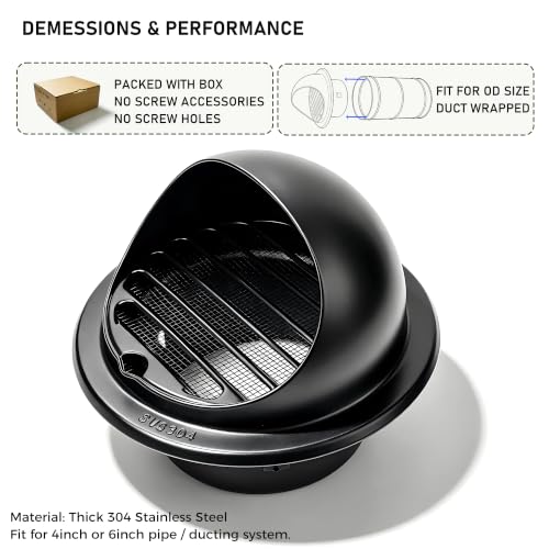 4inch Air Vent Cap for Wall (4inch Wide Cap)