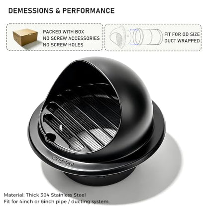 4inch Air Vent Cap for Wall (4inch Wide Cap)