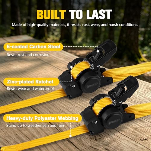 Retractable Ratchet Straps 1" x 12'