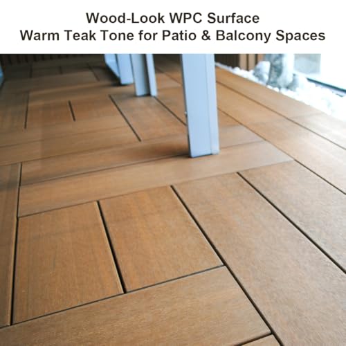 9 Pcs WPC Wood Deck Tiles