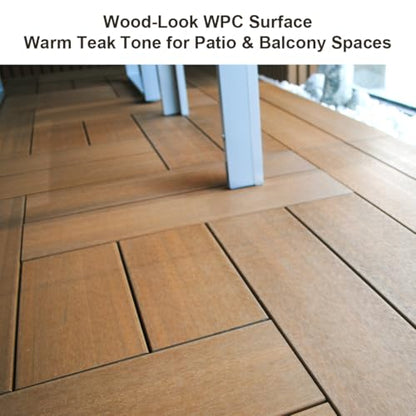 9 Pcs WPC Wood Deck Tiles