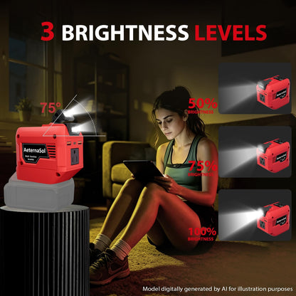 250W Power Inverter Compatible with Milwaukee 18V Battery (Red / 2)