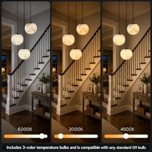 Black Alabaster High Ceiling Chandelier