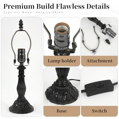 Tiffany Table Lamp Stained Glass Lamp Suitable for LED E26 Bulb