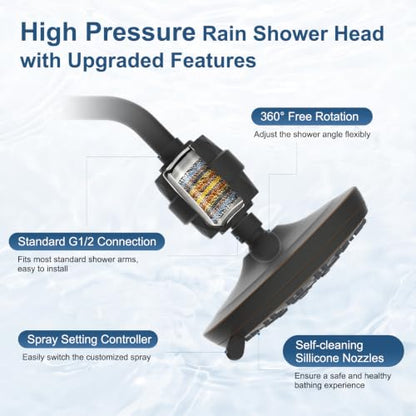 7'' High Pressure Filtered Rainfall Shower Head (Oil Rubbed Bronze / 7 Inch)