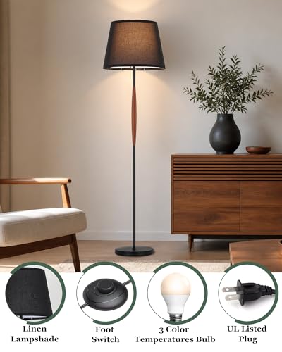 Wood Standing Floor Lamp