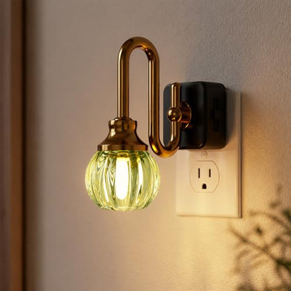 Night Light Flameless Candle Amber Night Lights Plug into Wall