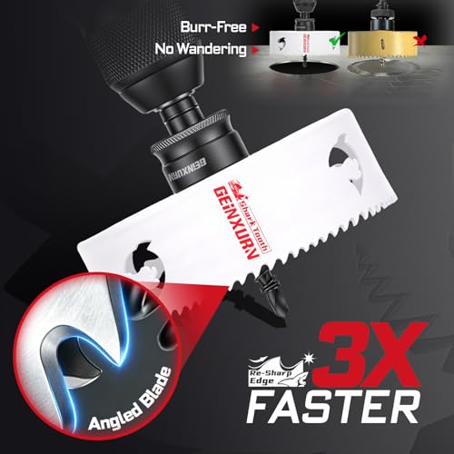 5 Inch(127mm) Hole Saw, 1PC HSS Bi-Metal Hole Saw Kit with Shark Tooth Hole Cutter for Wood,Drywall, PVC Boards and Thin Metal (1 PCS 5")
