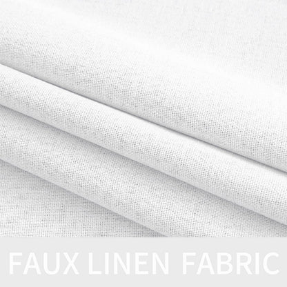 100% Blackout Linen Curtains for Bedroom 42x63 Inches Bright White (Bright White / 42"W x 63"L (Pack of 2))
