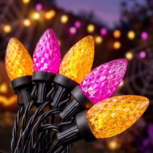 26Ft Halloween String Lights Outdoor (Orange/Purple)