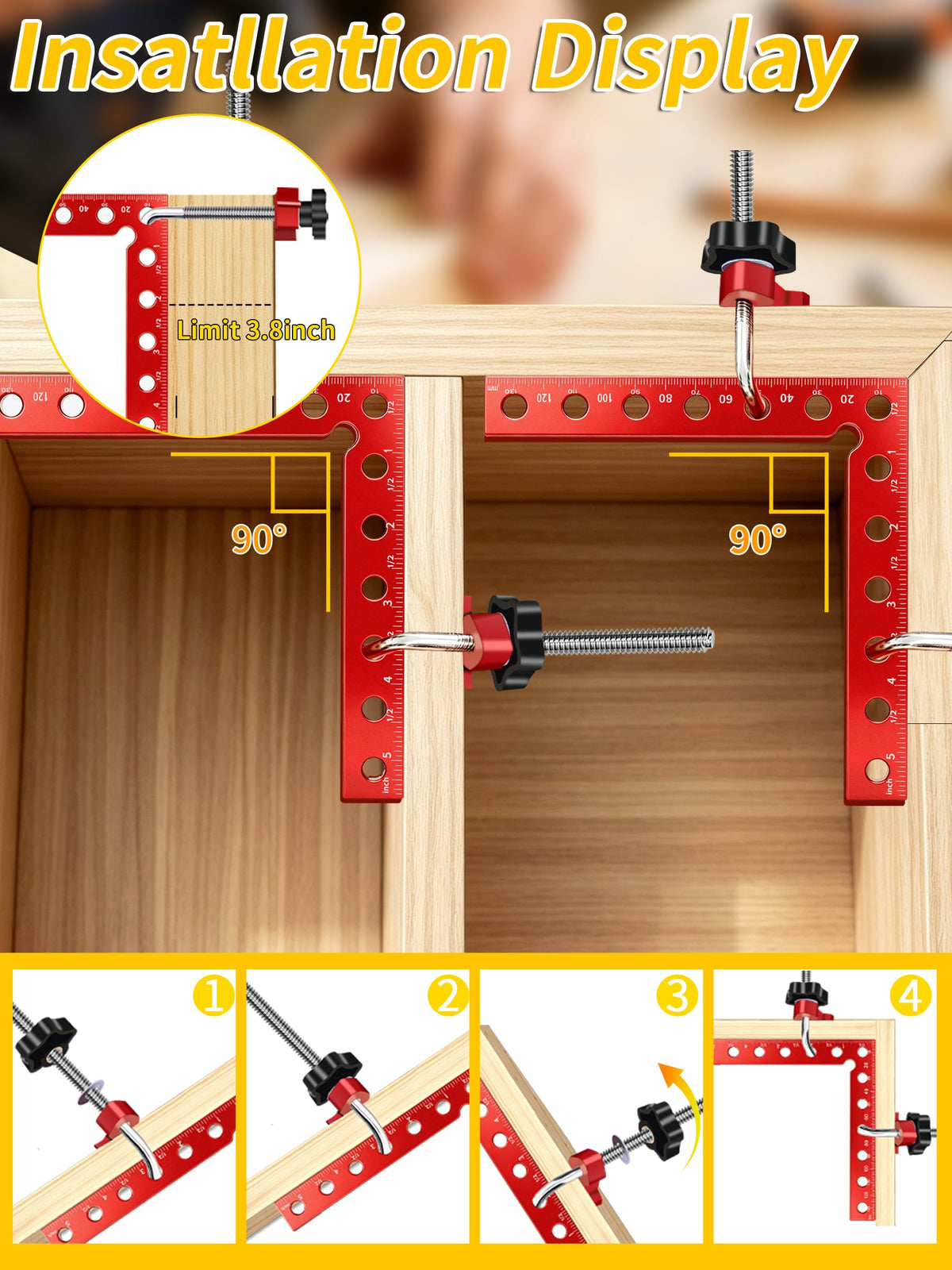 8PCS 4PCS 5.5" & 4PCS 3.14" Corner Clamps for Woodworking