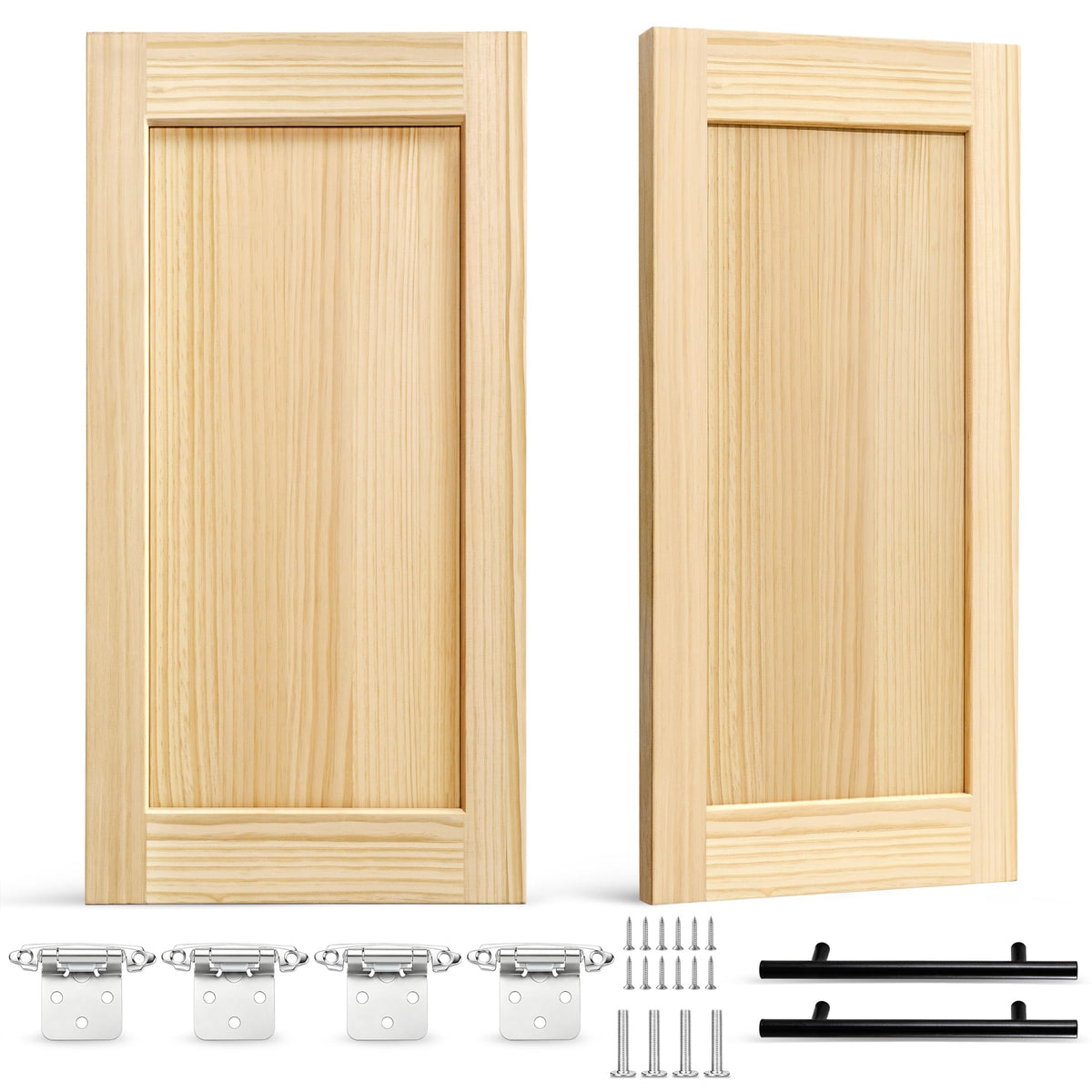 2 Pack Unfinished Pine Shaker Cabinet Doors 13.25" W x 29" H (13.25'' Wx29'' H)