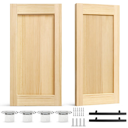 2 Pack Unfinished Pine Shaker Cabinet Doors 13.25" W x 29" H (13.25'' Wx29'' H)