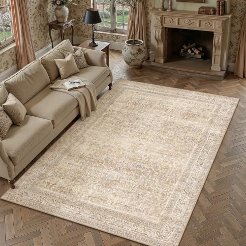 8x10 Beige Neutral Retro Area Rug (Retro | Beige / 8' x 10' (Rectangular))