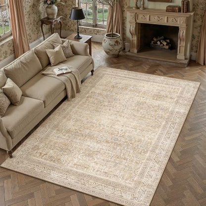 8x10 Beige Neutral Retro Area Rug (Retro | Beige / 8' x 10' (Rectangular))