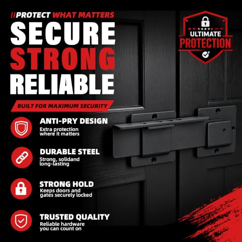 9" Reversible Door Latch with Padlock Hole