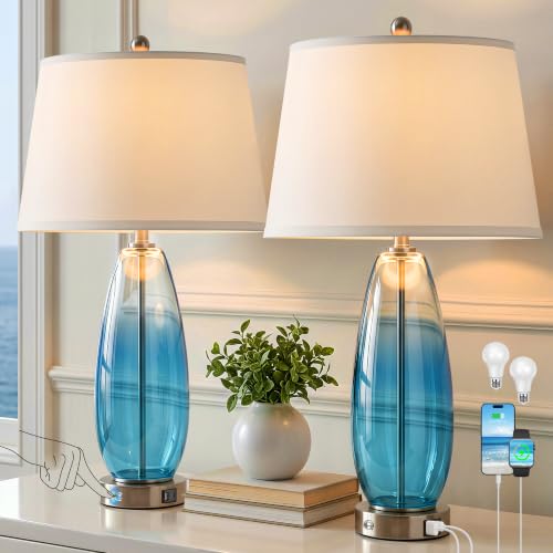 27" Glass Table Lamps for Living Room