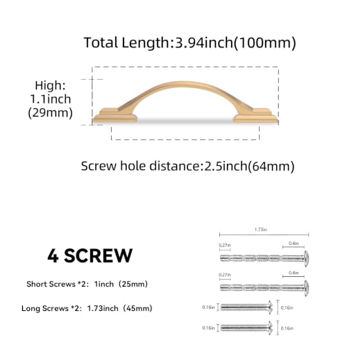 10 Pack 2.5 Inch (Champagne Bronze / 2.5'' Hole Center(64mm))