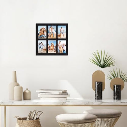 4x6 Picture Frame Collage Set of 2 (Rustic Black / 13x13in (2Pack))