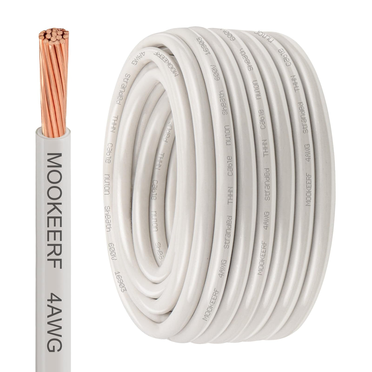 THHN Wire 4 Gauge 100FT (White / 4 Gauge 100FT)