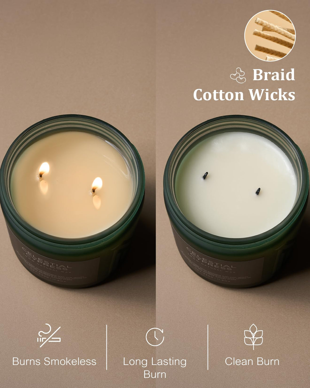 Celestial Cypress Scented Candles for Home (Celestial Cypress / Medium Jar)