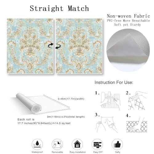 Vintage French Peel and Stick Floral Wallpaper