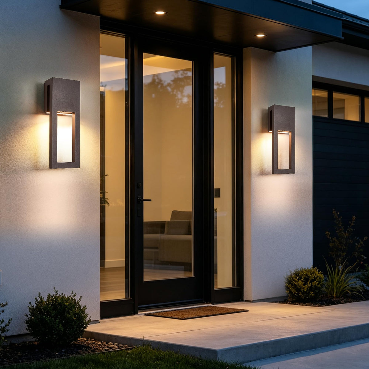 Outside Garage Lights 15" Triac Dimming Wet Location Sconce (1Pack Textured Bronze(without Photocell))