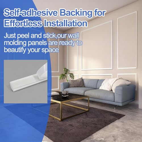Peel and Stick Wall Molding Kit (63 x 31in+63 x 72in)