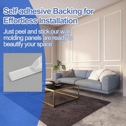 Peel and Stick Wall Molding Kit (63 x 31in+63 x 72in)