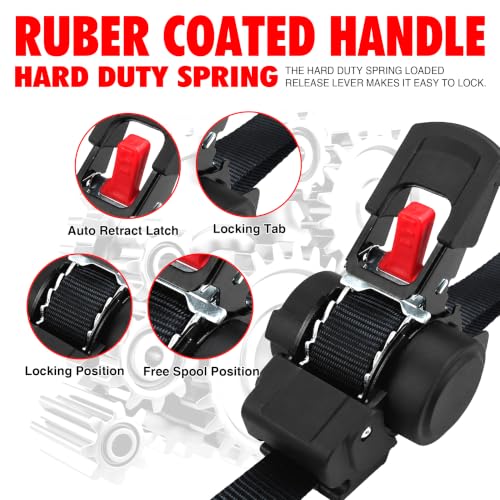 2 4 Pack Retractable Ratchet Straps