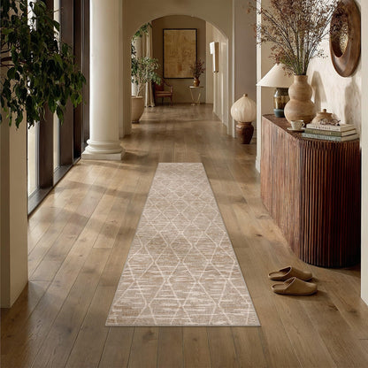 2x6 Runner Rugs Brown Washable Hallway Rug (L| Brown / 2' x 6' (Runner))